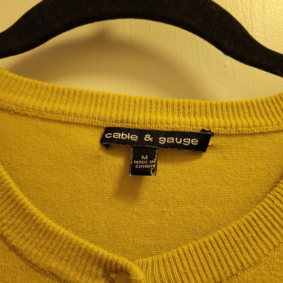 Cable and Gauge Mustard Cardigan - Picture 3 of 3